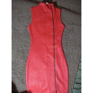 Eien Women's Tight Noen Pink Padded Dress Small Full Body Front Zipper Y2K Punk